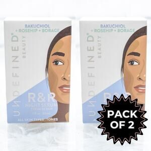 Undefined Beauty R&R Night Serum 2 PACK with Bakuchiol Rosehip Borage 1 fl oz